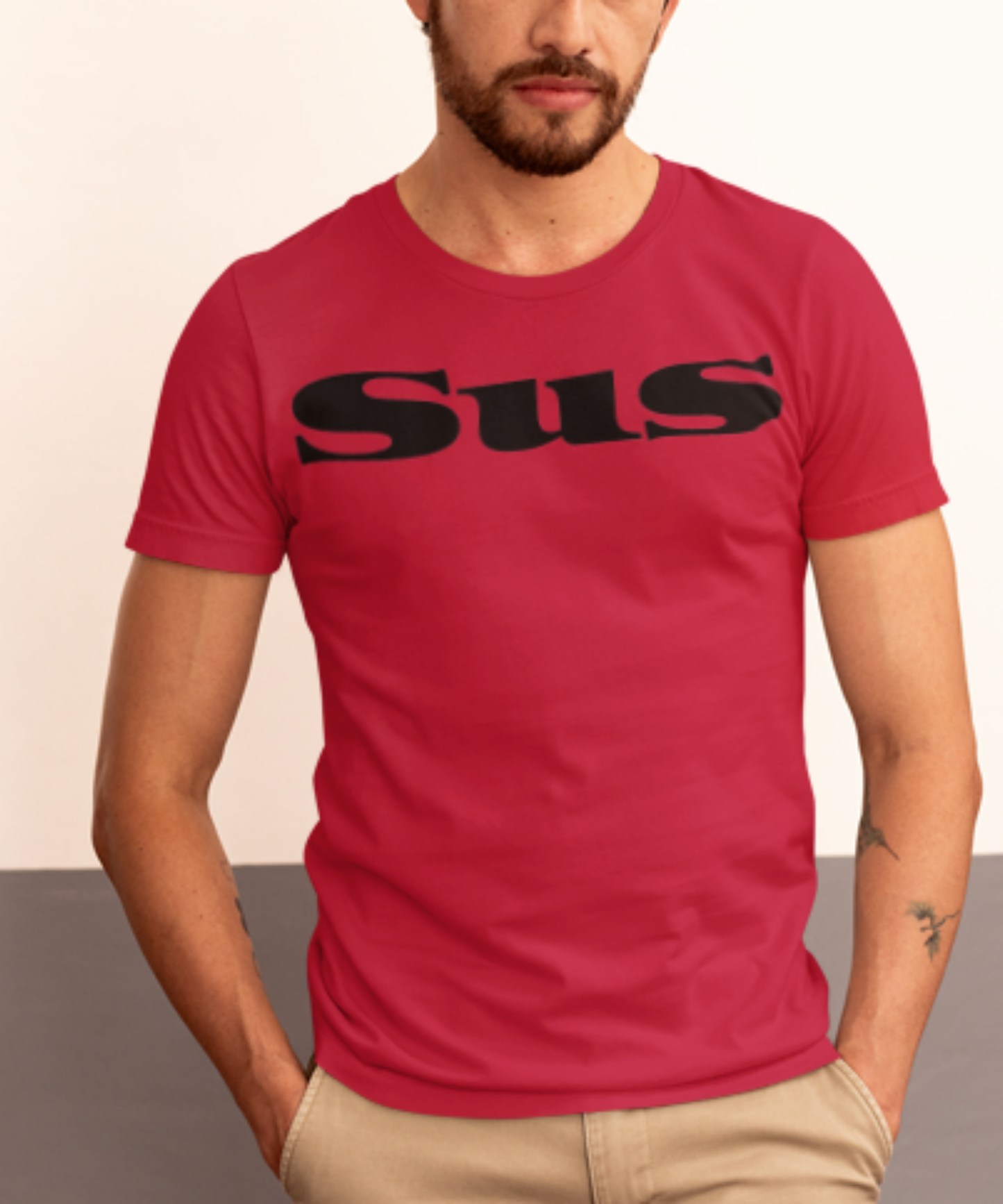 Channel the ultimate mood check with this sleek "SUS." t-shirt—three letters, zero sugarcoat.Sus | Slang |Premium Unisex Crewneck T-shirt | Bella + Canvas 3001