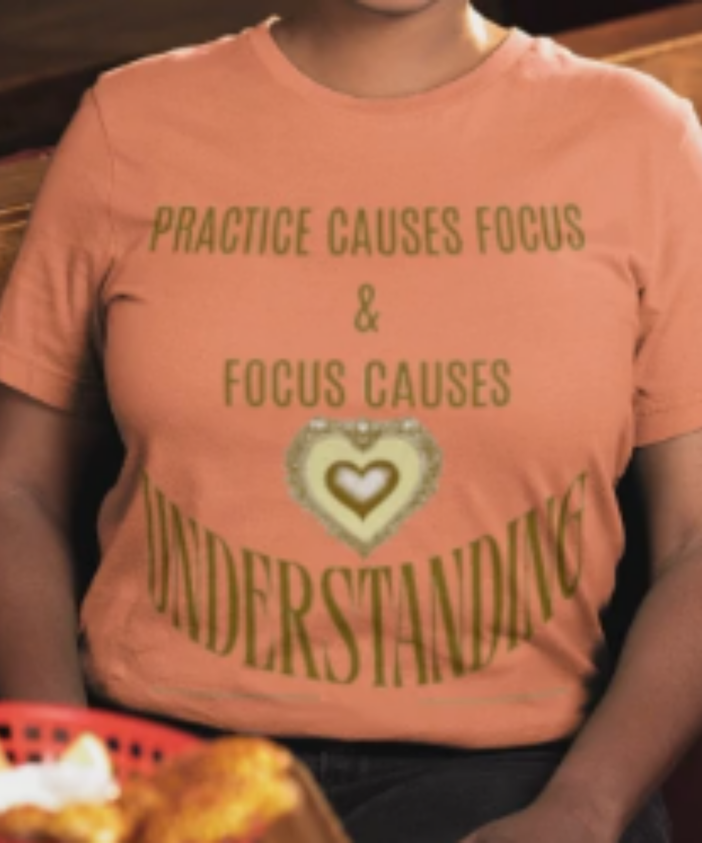 Practice Causes Focus & Focus Causes Understanding Positive Vibes Great Gift for Teachers Premium Unisex Crewneck T-shirt | Bella + Canvas 3001