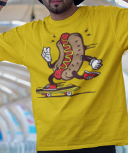 Hot Dog Shredder Great Gift for Food and Skate Lovers Premium Unisex Crewneck T-shirt | Bella + Canvas 3001