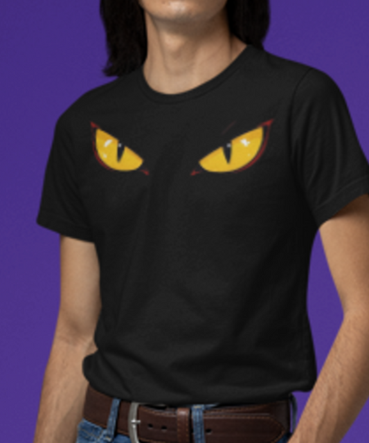 Predator Gaze:  Glowing Fierce Cat Eyes Premium Unisex Crewneck T-shirt | Bella + Canvas 3001