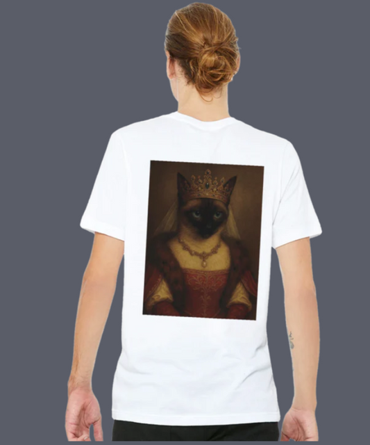 Royal Purrfection: Crowned Seal-Point Siamese Tee Seal Point Siamese enthusiasts meet Queen Bella Great Gift for Seal Point Siamese Lovers Premium Unisex Crewneck T-shirt | Bella + Canvas 3001