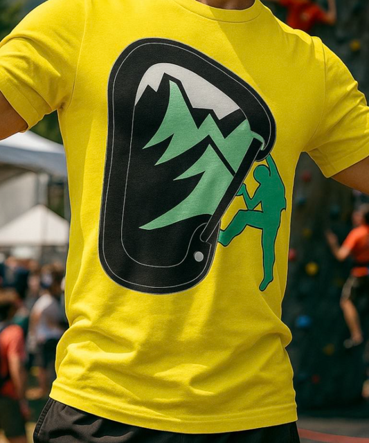 Mountain Climber Climbing Mountain within Carabiner Great Gift for Climbers Premium Unisex Crewneck T-shirt | Bella + Canvas 3001