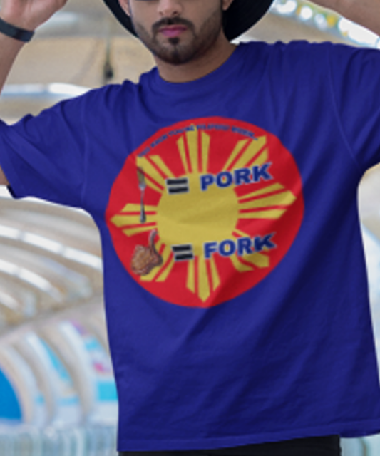 You Know You’re Filipino When… ‘Fork = Pork’ T‑Shirt Premium Unisex Crewneck T-shirt | Bella + Canvas 3001