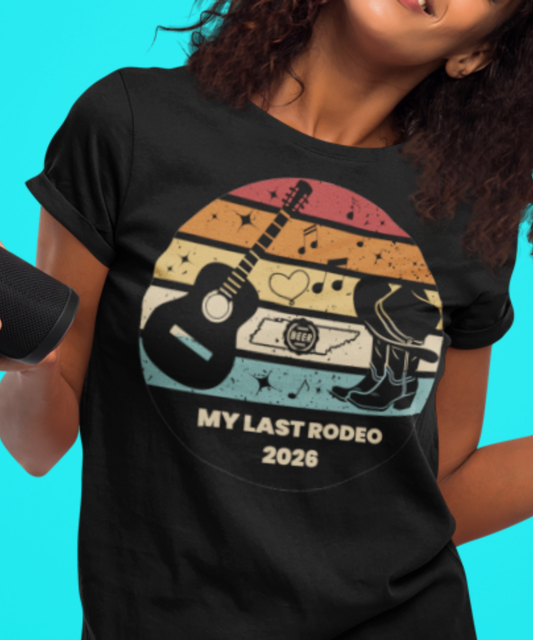 My Last Rodeo 2026 Destination Nashville Bachelor or Bachelorette Party Shirt | Great Gift for Bride Bridesmaids Bridal Party Groom Groomsmen Groom Party Premium Unisex Crewneck T-shirtPremium Unisex Crewneck T-shirt | Bella + Canvas 3001