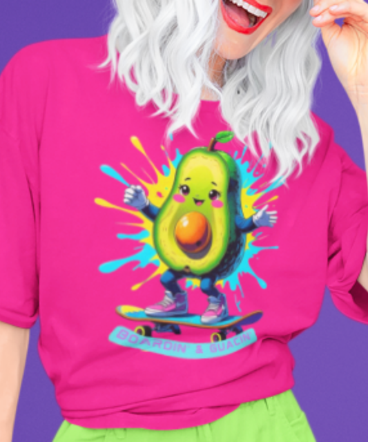 “Boardin’ and Guacin’” – The Avocado Skate Life Great Gift for Avacado and Skateboard Lovers Premium Unisex Crewneck T-shirt | Bella + Canvas 3001