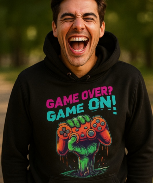 Game over? Game on! Zombie Game Great Gift for Gamers | Classic Unisex Pullover Hoodie | Gildan® 18500