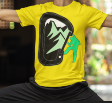 Mountain Climber Climbing Mountain within Carabiner Great Gift for Climbers Premium Unisex Crewneck T-shirt | Bella + Canvas 3001