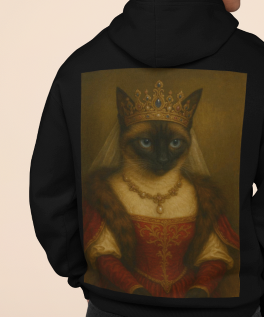 Seal Point Siamese enthusiasts meet Queen Bella Great Gift for Seal Point Siamese Lovers Classic Unisex Pullover Hoodie | Gildan® 18500 White