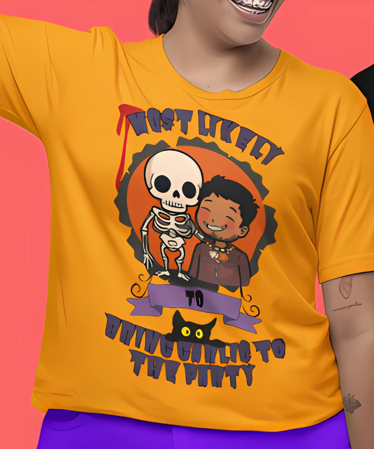 Most Likely To Bring Garlic to the Party T-Shirt – Graphic Tee for Halloween Group Event Graphic Tee for Office Humor, Friend's Events and Work Gifts Premium Unisex Crewneck T-shirt | Bella + Canvas 3001