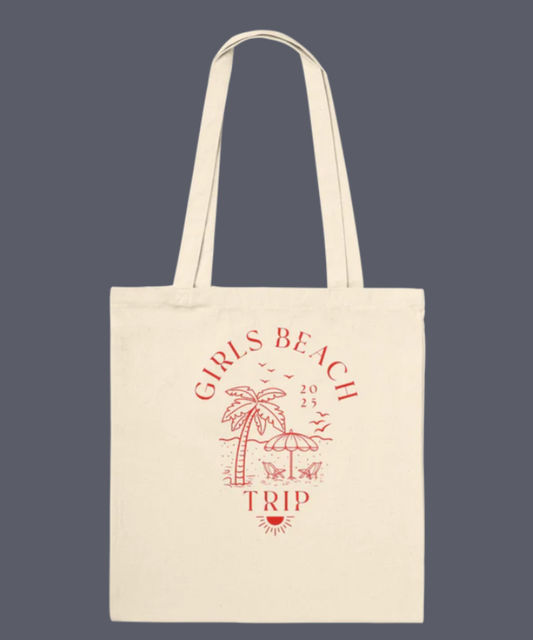 Girls Beach Trip 2025 Beach Bliss: Chairs, Palms & Ocean Vibes Tote Bag Classic Tote Bag