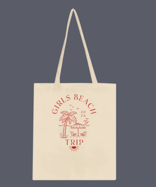 Girls Beach Trip 2026 Beach Bliss: Chairs, Palms & Ocean Vibes Tote Bag Classic Tote Bag