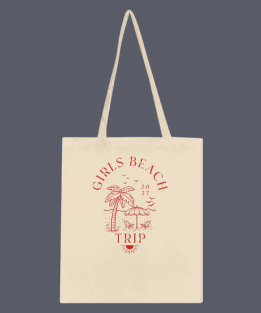 Girls Beach Trip 2027 Beach Bliss: Chairs, Palms & Ocean Vibes Tote Bag Classic Tote Bag