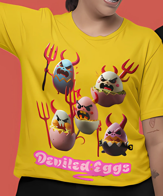 Deviled Eggs Graphic Tee for Halloween Group Event Holiday Event Graphic Tee for Office Humor, Friend's Events and Work Gifts Premium Unisex Crewneck T-shirt | Bella + Canvas 3001