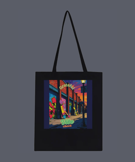 Alley Gratitude Vibe Check Streetwise Style the Striking Image Showcases a Gritty Urban Alley| Classic Tote Bag