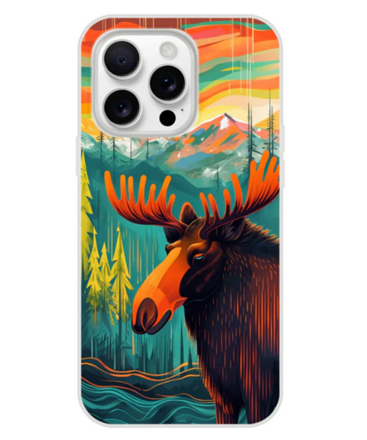 Great gift for Moose lovers. Moose with Vibrant Scenery. Flexi case