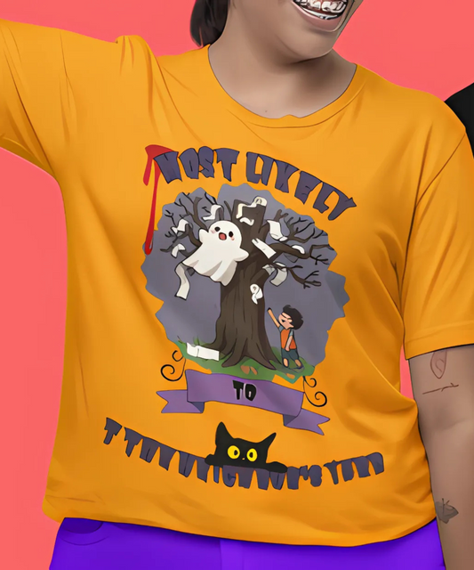 Most Likely To T The Neighbor's Yard T-Shirt – Graphic Tee for Halloween Group Event Graphic Tee for Office Humor, Friend's Events and Work Gifts Premium Unisex Crewneck T-shirt | Bella + Canvas 3001